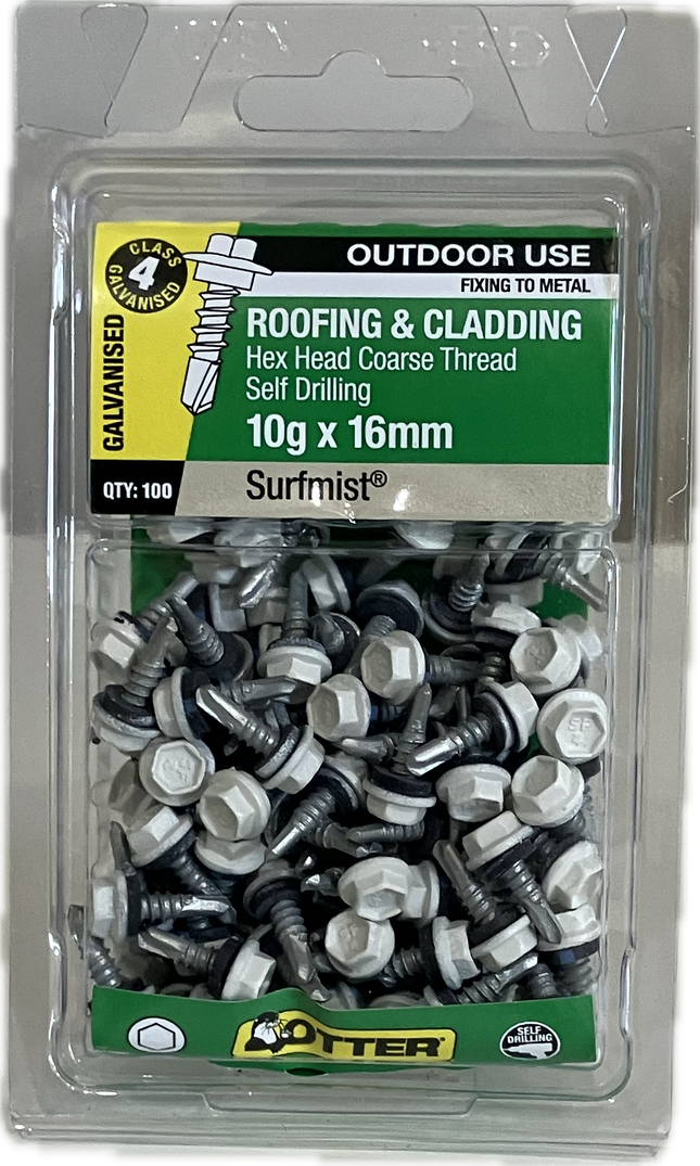 SELF DRILLING SCREWS- 10Gx16MM  (BLISTER PACK OF 100)