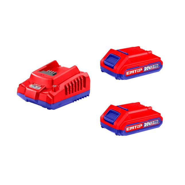EMTOP 2 X 2AH BATTERY & CHARGER PACK