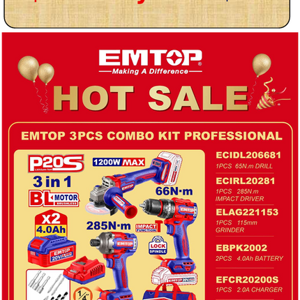 EMTOP 3PC COMBO KIT PROFESSIONAL