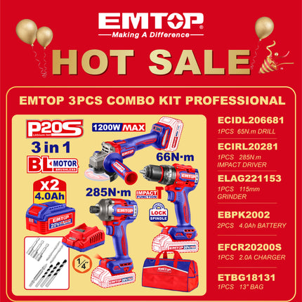 EMTOP 3PC COMBO KIT PROFESSIONAL