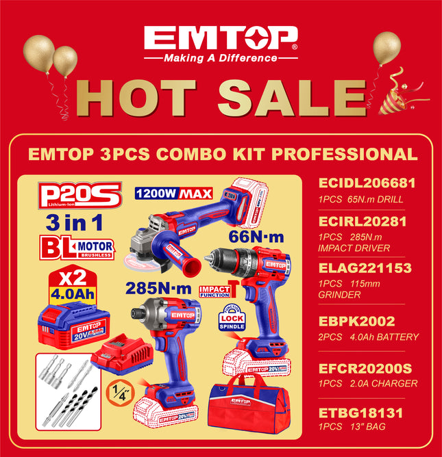 EMTOP 3PC COMBO KIT PROFESSIONAL