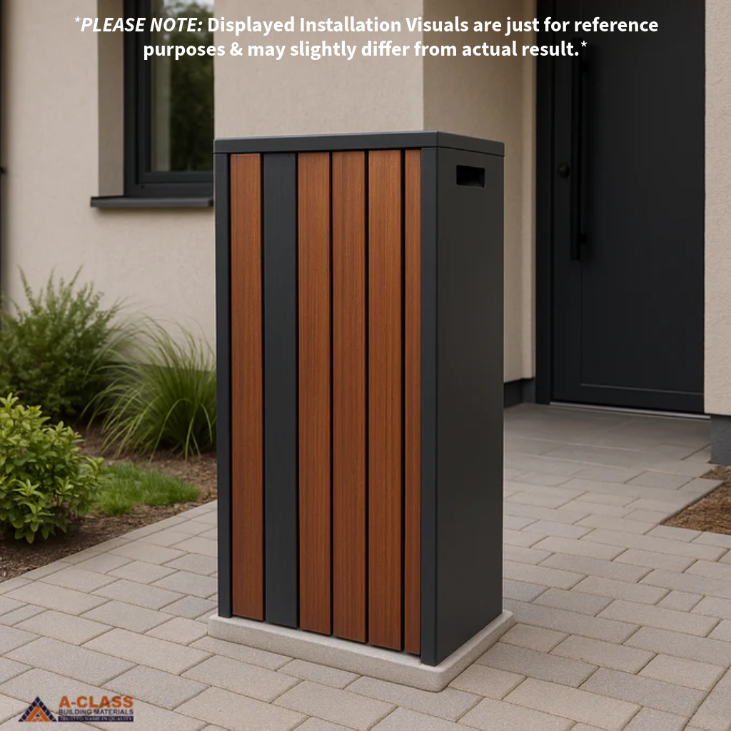 A CLASS LETTERBOX BG061- CHARCOAL/MERBAU