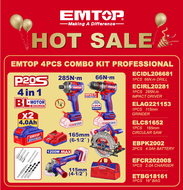 EMTOP 4PC COMBO KIT PROFESSIONAL