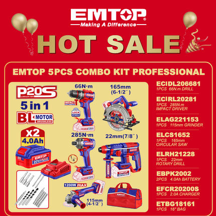 EMTOP 5PC COMBO KIT PROFESSIONAL