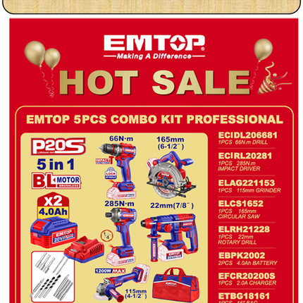 EMTOP 5PC COMBO KIT PROFESSIONAL