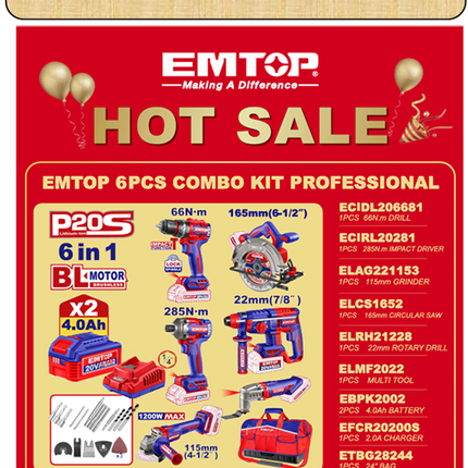 EMTOP 6PC COMBO KIT PROFESSIONAL