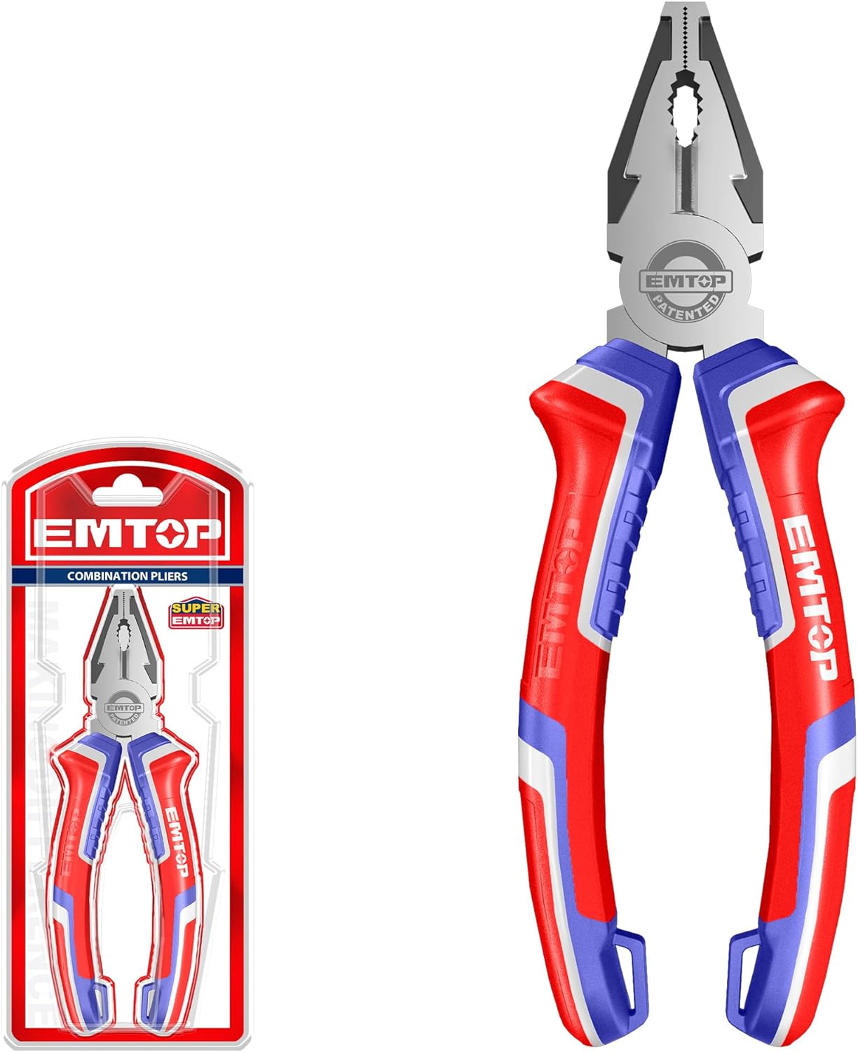 EMTOP Plier Polish and anti-rust oil Two color handle (8" Long nose pliers)