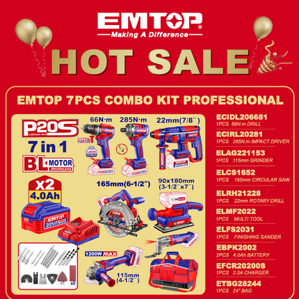 EMTOP 7PC COMBO KIT PROFESSIONAL