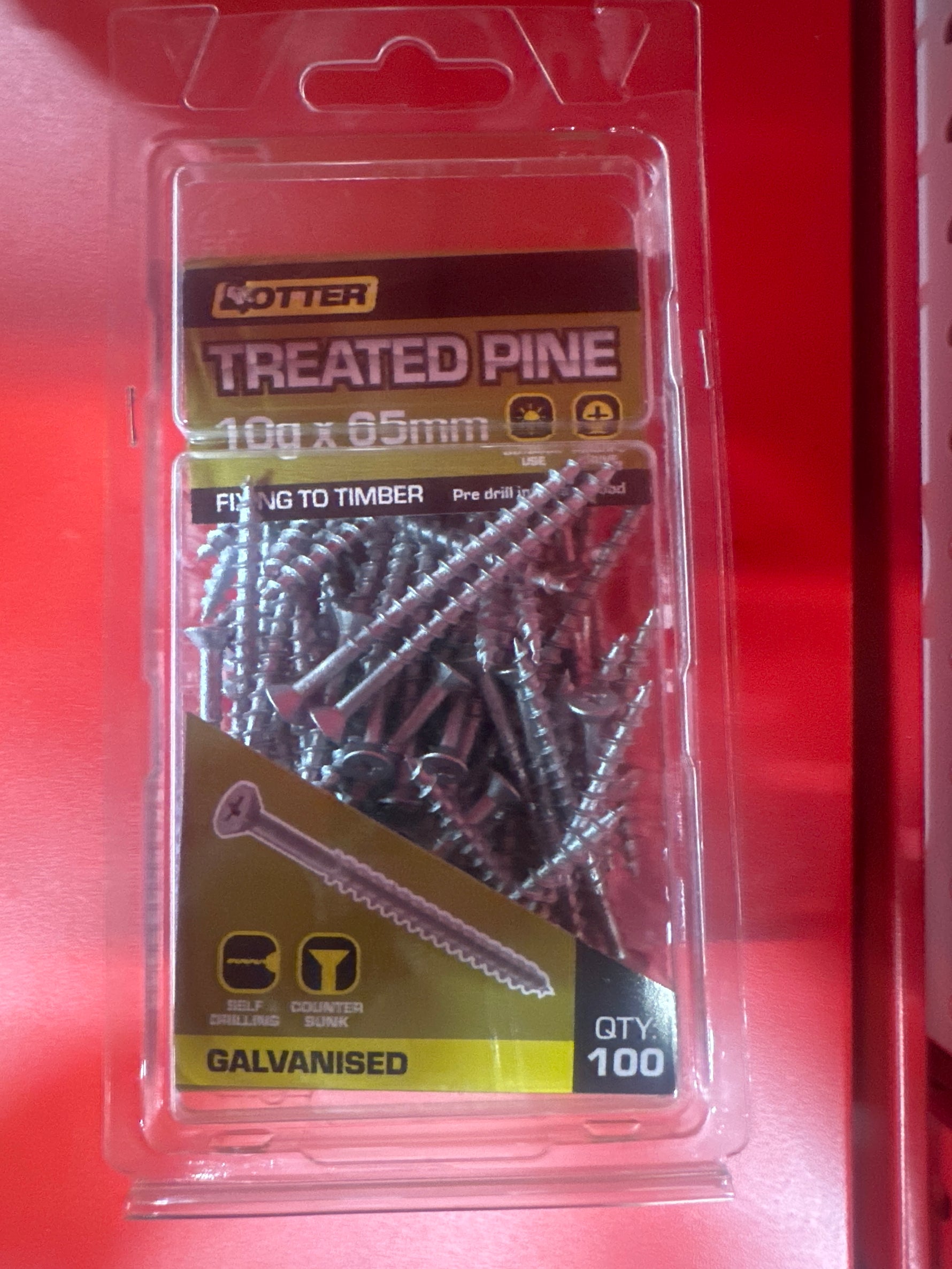 Airco 100 Pack 10G X 65mm Treated Pine Screw Galv CHEG10653
