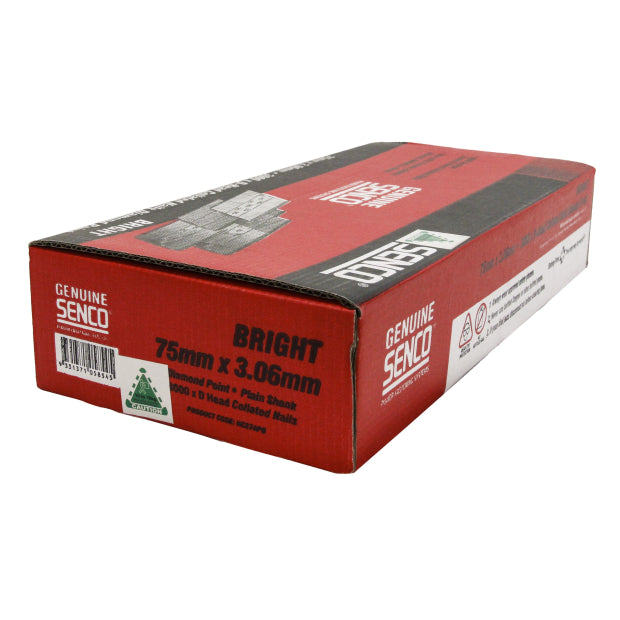 Airco 34° Bright Steel Framing Nails - 75mm Box of 3000 & 3 Fuel Cells FYP75310