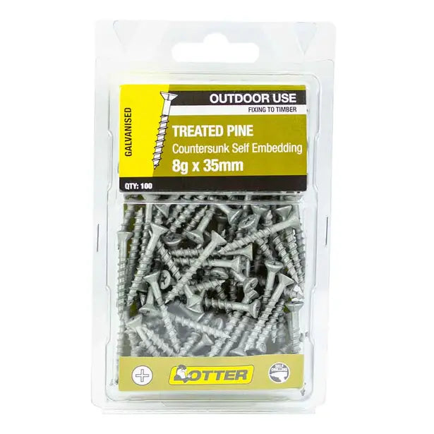 Airco 500 Pack 8G X 35mm Treated Pine Screw Galv CHEG08355