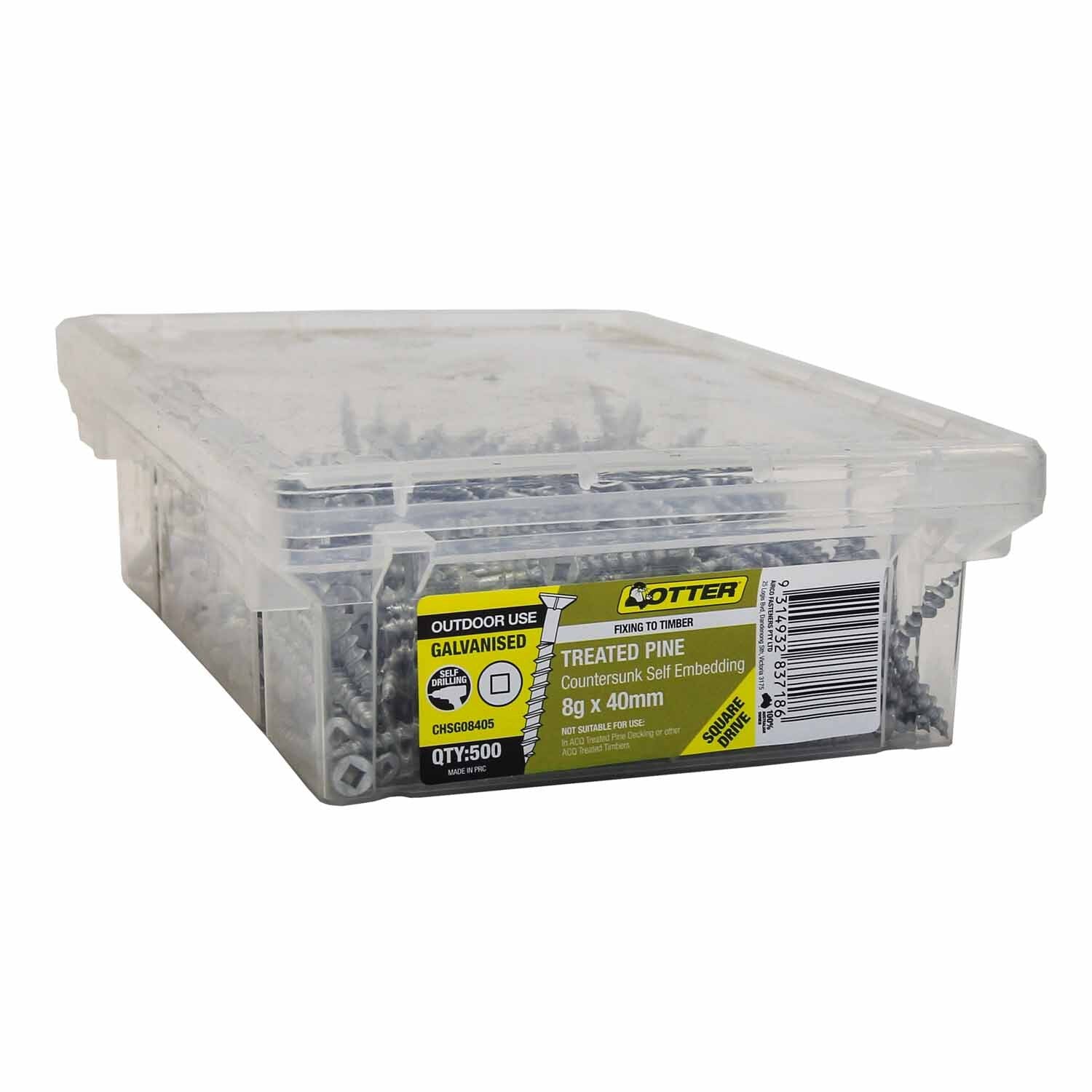 Airco 500 Pack 8G X 40mm Treated Pine Screw Galv CHEG08405