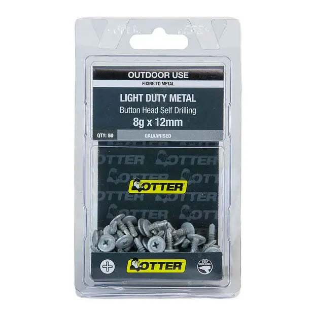 Airco 50 Pack 8G X 12mm Metal Button Screw Galv SLAG08122