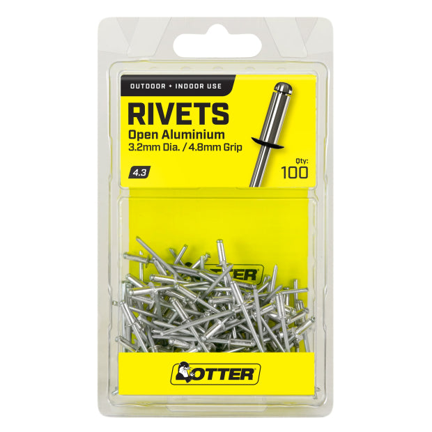 Airco Open Aluminium Rivets 3.2x4.8MM Pack of 100 RVOA32483