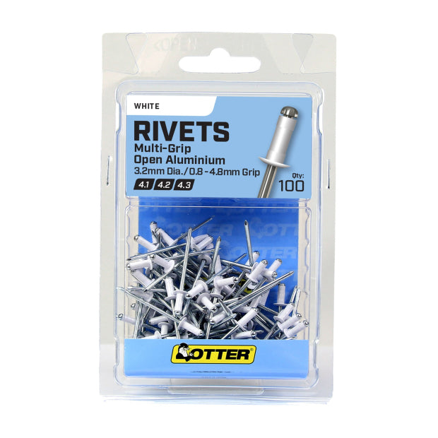 Airco Open Rivets P Eucalypt 3.2x0.8 to 4.8Mm Pack of 100 RVC032483