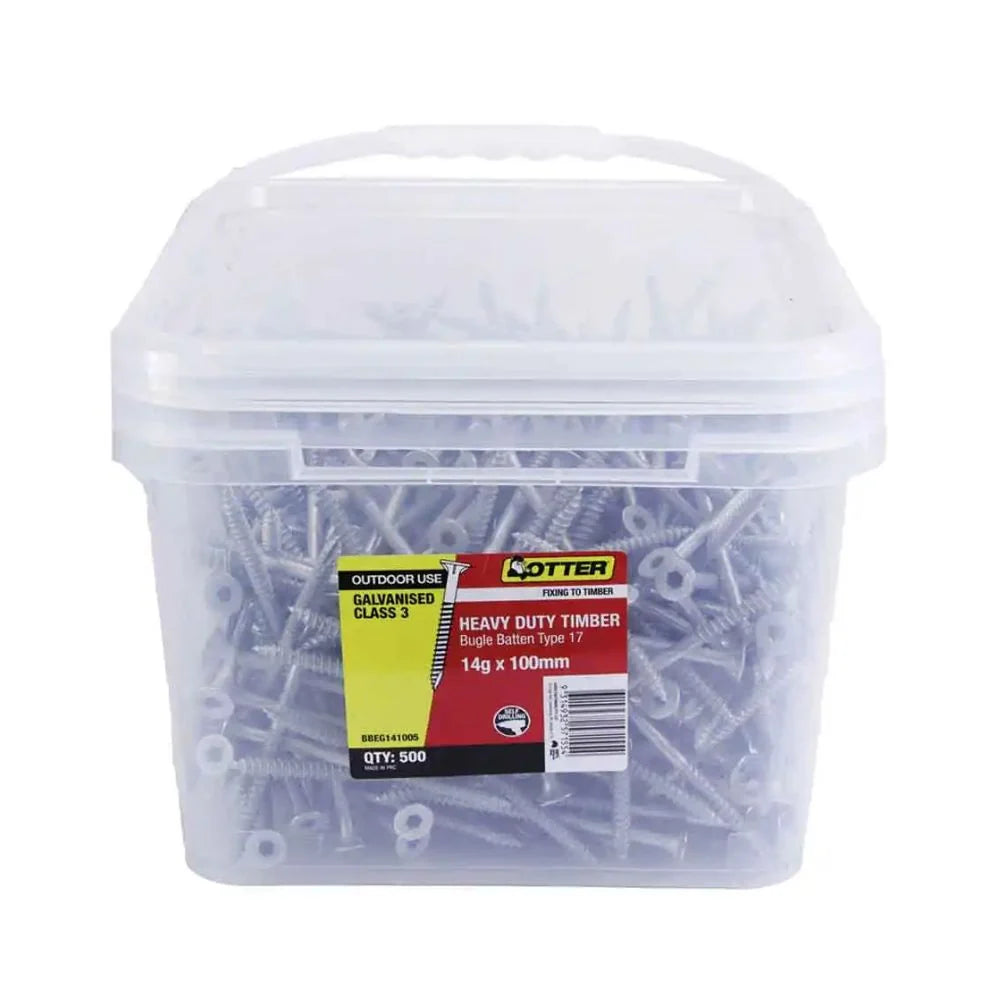 Otter 14G X 100mm Bugle Batten Screws T17 – 500 Pack BBEG141005