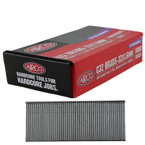 Airco C Series Electro Galvanised Brad Nail - 32mm Box of 5000 BC16320