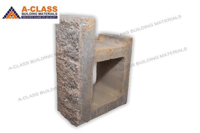 BLOCK RETAINING WALL MODERN STONE CORNER STANDARD CHARCOAL