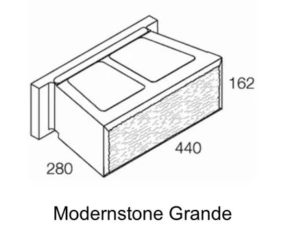 BLOCK RETAINING WALL MODERN STONE GRANDE STANDARD CHARCOAL