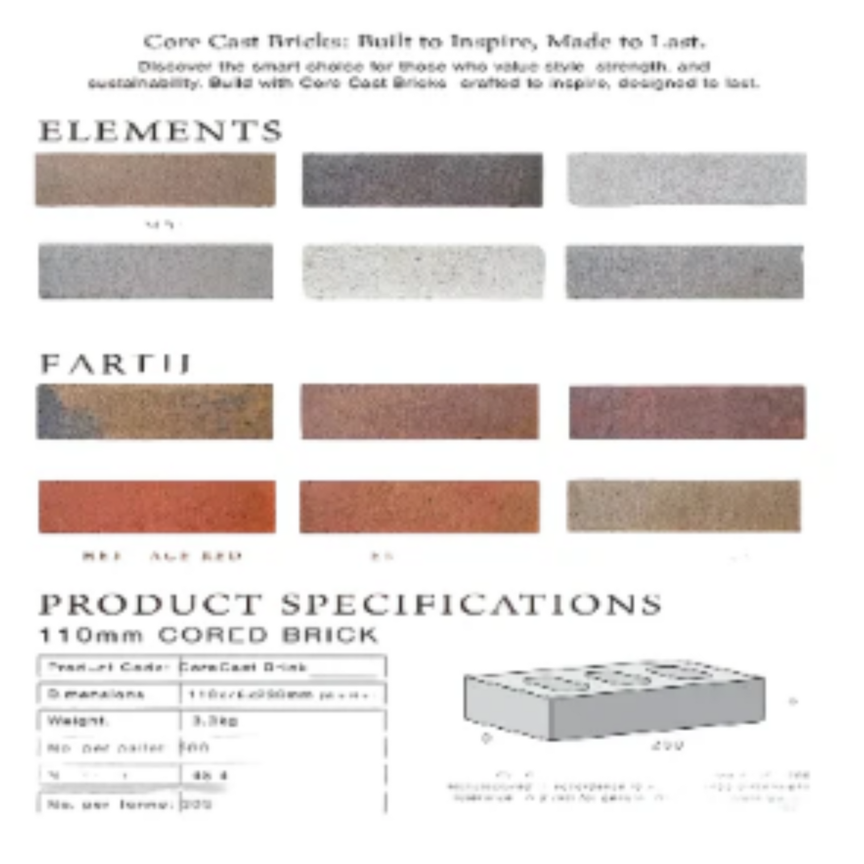 CORECAST BRICK- Clinker Red