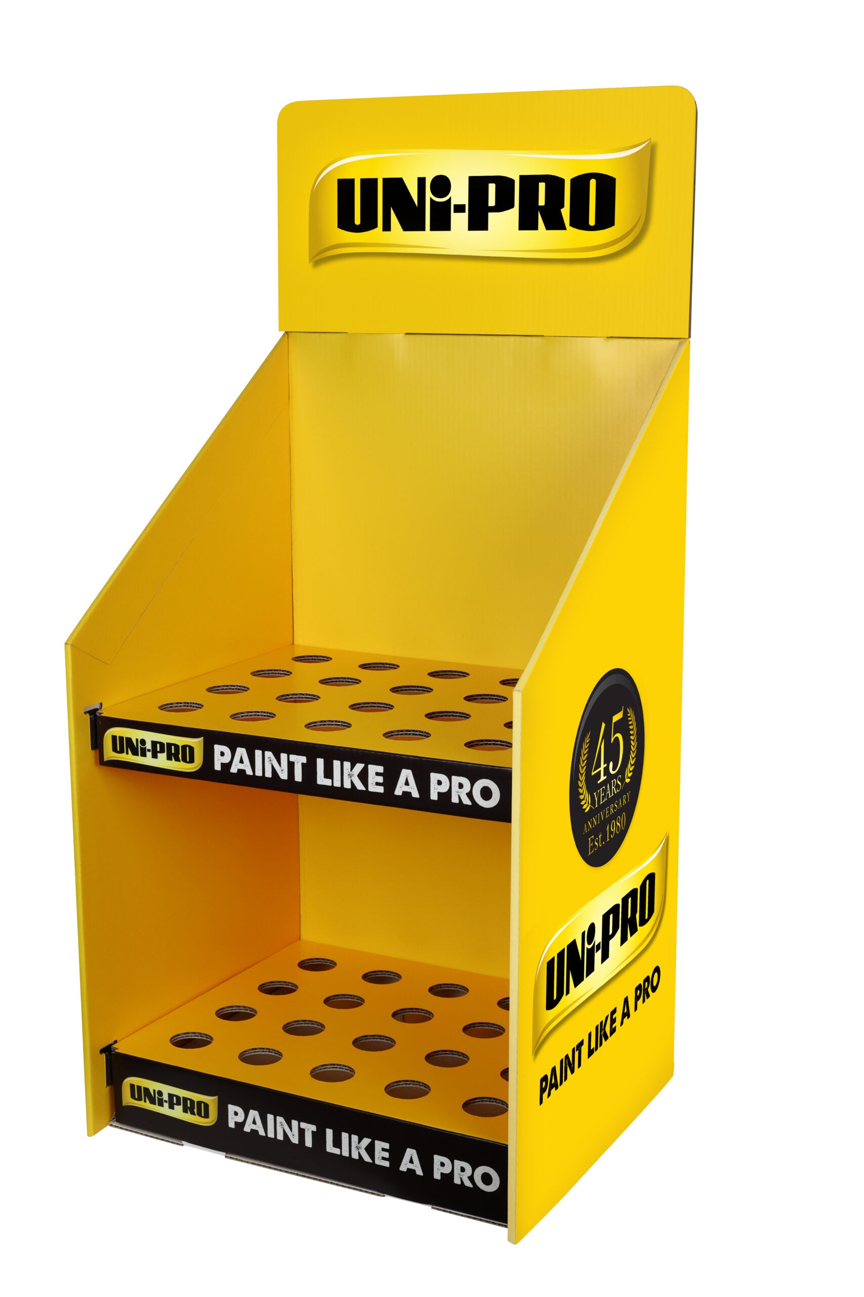 UNIPRO CARDBOARD ROLLER POLE DISPLAY STAND
