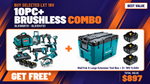 Makita 18V Brushless 10 Piece 3 x 5.0Ah Combo Kit DLX1059TX1