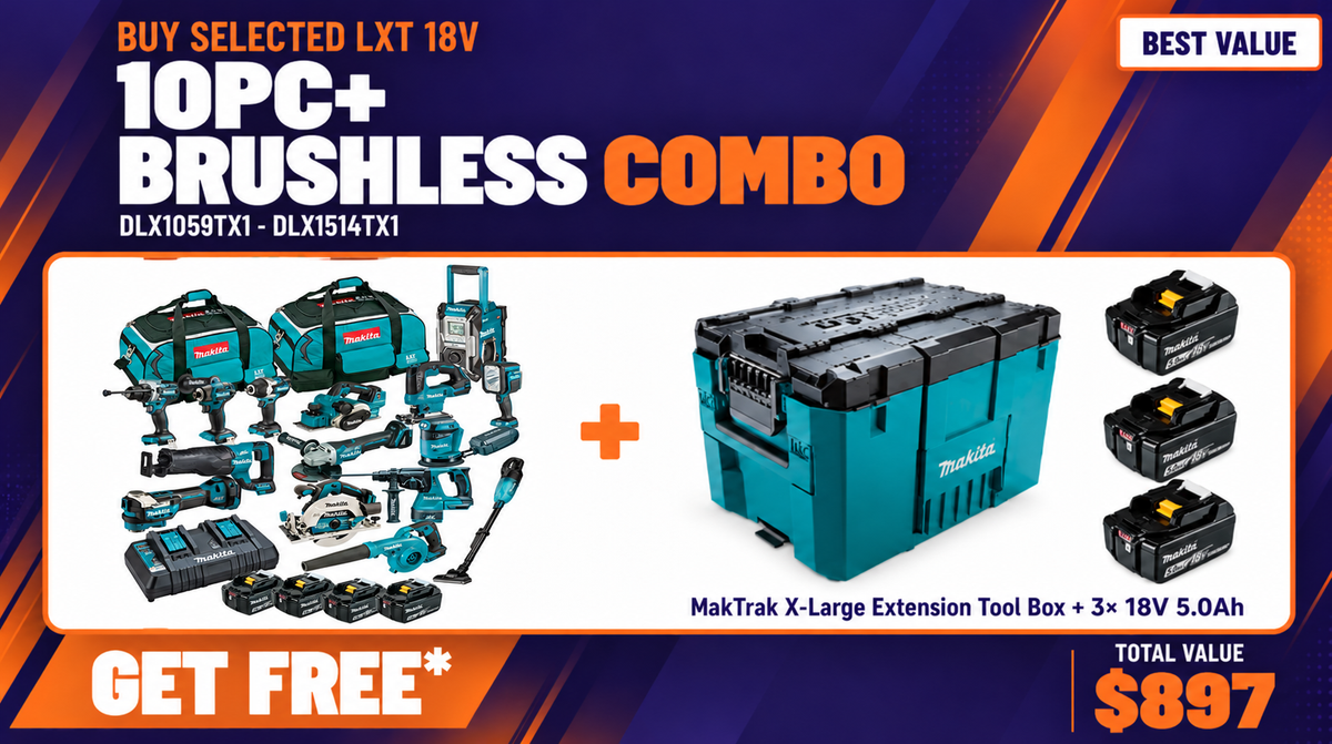 Makita 18V Brushless 15 Piece 4 x 5.0Ah Combo Kit DLX1514TX1