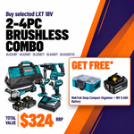 Makita 18V Brushless 4 Piece 2 x 5.0Ah Combo Kit DLX4205TX1