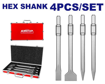 EMTOP 30mm Hex Chisel Set 4pc