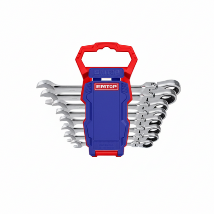 EMTOP 8 Pc Flexible Ratchet Spanner Set