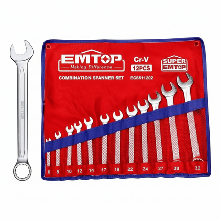 EMTOP 12 Pc Combination Spanner Set