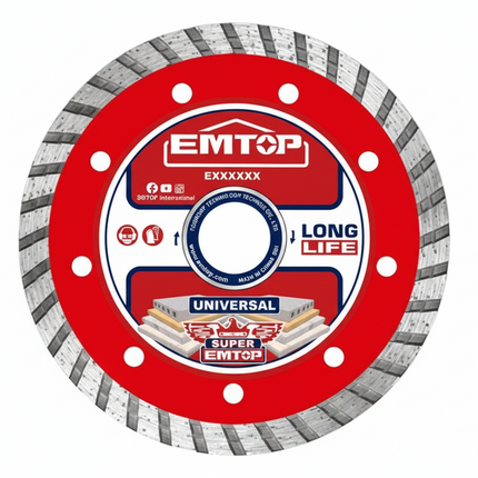 EMTOP 180mm WET & DRY Turbo Diamond Blade