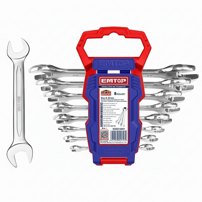 EMTOP 8 Pc Double Open End Spanner Set