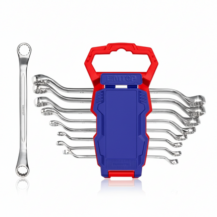 EMTOP 8 Pc Offset Ring Spanner Set