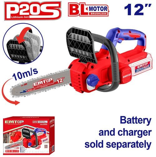 EMTOP 20V 12" (300MM) Cordless Chain Saw ELGA20126