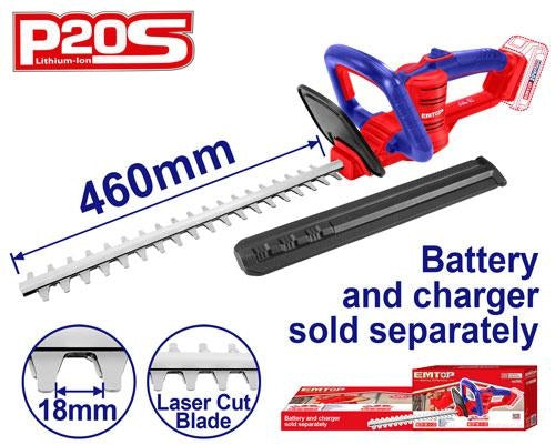 EMTOP 20V Cordless Hedge Trimmer ELHT20018