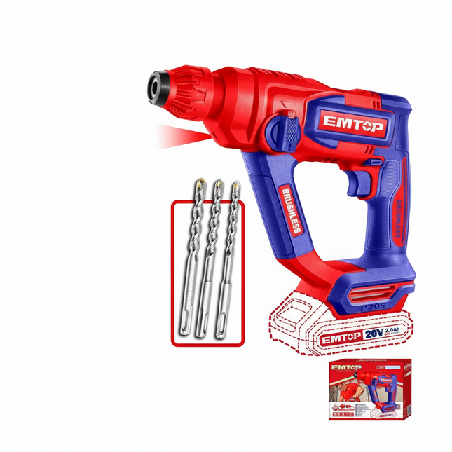 EMTOP Cordless Rotary hammer drill 18mm