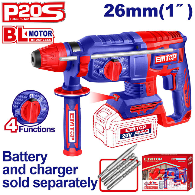 EMTOP Cordless Rotary hammer drill 26mm