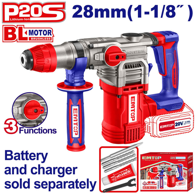 EMTOP Cordless Rotary hammer drill 28mm