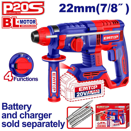 EMTOP Cordless rotary hammer drill 22mm