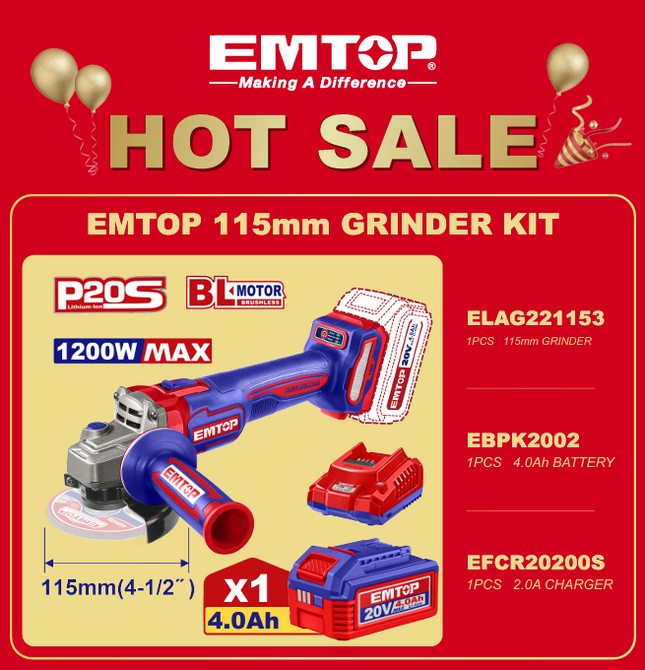 EMTOP 115mm GRINDER KIT
