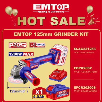 EMTOP 125mm GRINDER KIT