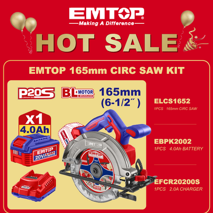EMTOP 165mm CIRCULAR SAW KIT