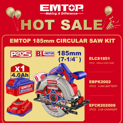 EMTOP 185mm CIRCULAR SAW KIT