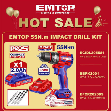 EMTOP 55nm IMPACT DRILL KIT