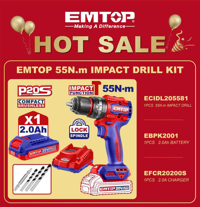 EMTOP 55nm IMPACT DRILL KIT