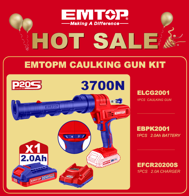 EMTOP CAULKING GUN KIT