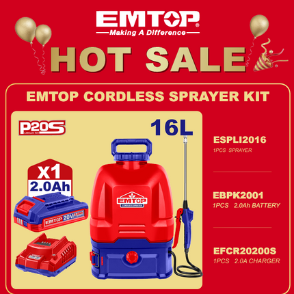 EMTOP CORDLESS SPRAYER KIT