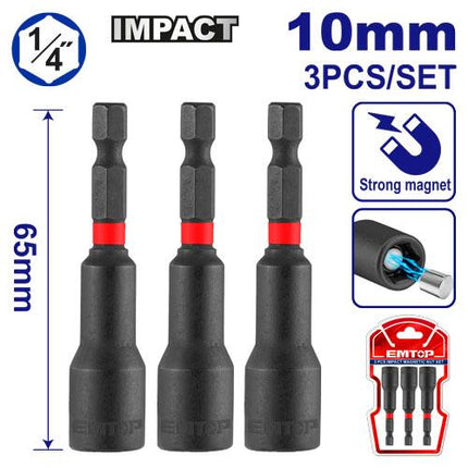 3 Pcs impact magnetic nut set