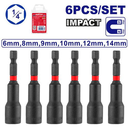 6 Pcs impact magnetic nut set